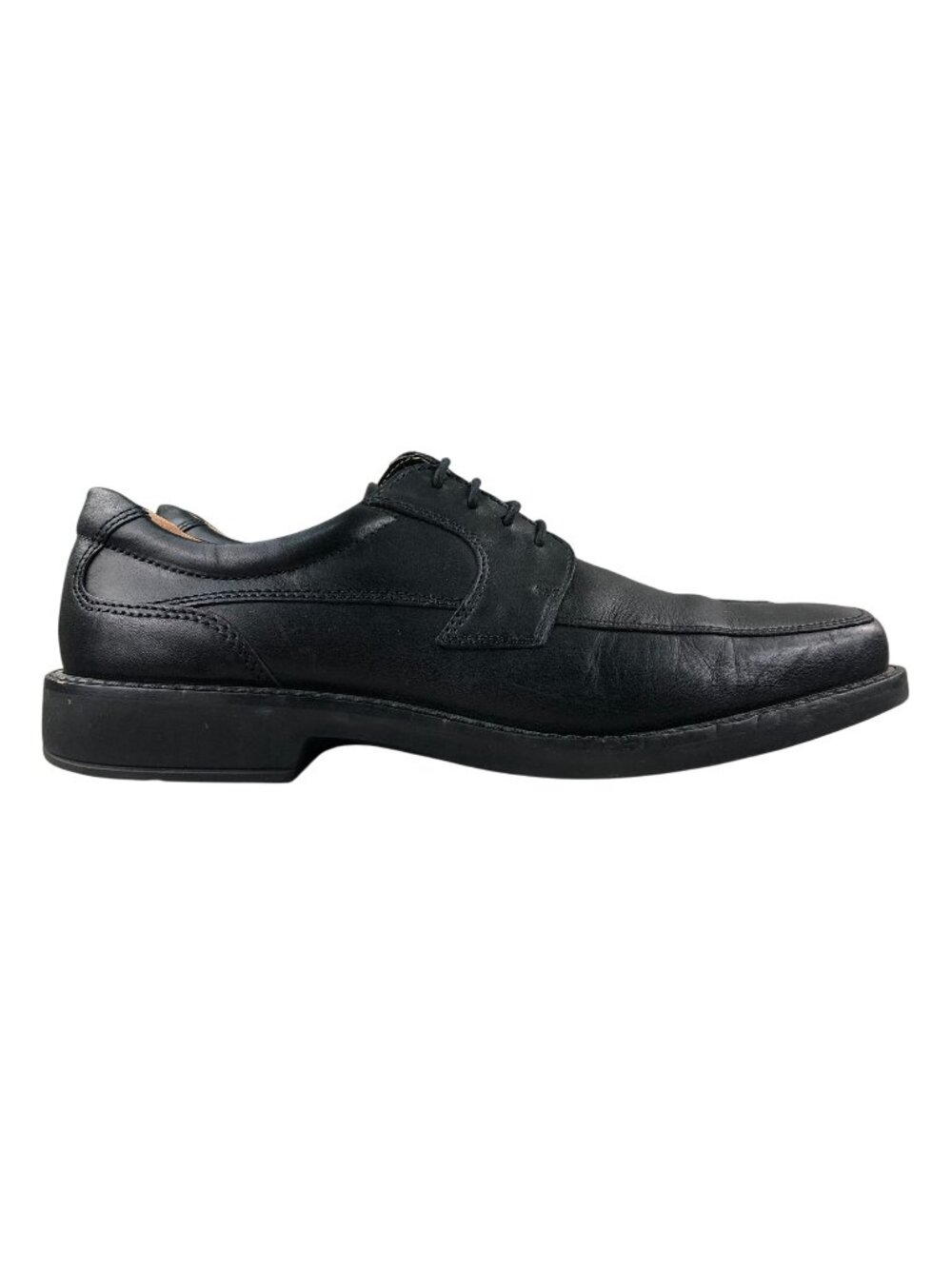 Ecco Men's EU 44 (US 10) Black Leather Square Toe Lace-Up Oxfords Dress Shoes